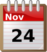 Hoja de calendario con la fecha 24 de noviembre.