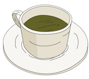 Ilustración de una taza de café llena.