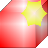 Imagen de figura de un cubo con esquina iluminada. 