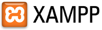 Logotipo XAMPP, formado por una x en un cuadrado naranja seguida de las letras XAMPP