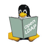Ilustración del Pingüino OpenLDAP, leyendo un libro en el que se leen esas siglas en la portada.