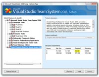 Captura de pantalla donde se aprecia el proceso de instalación del entorno integrado de desarrollo Microsoft Visual Studio 2008. 