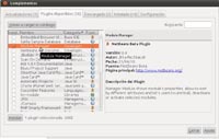 Captura de pantalla de la funcionalidad Module Manager de NetBeans. 