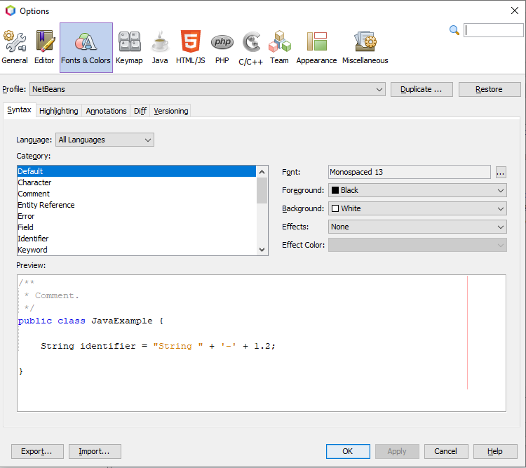 Captura de pantalla donde se muestra uno de los pasos del proceso de personalización de la configuración de NetBeans 6.9.1. 