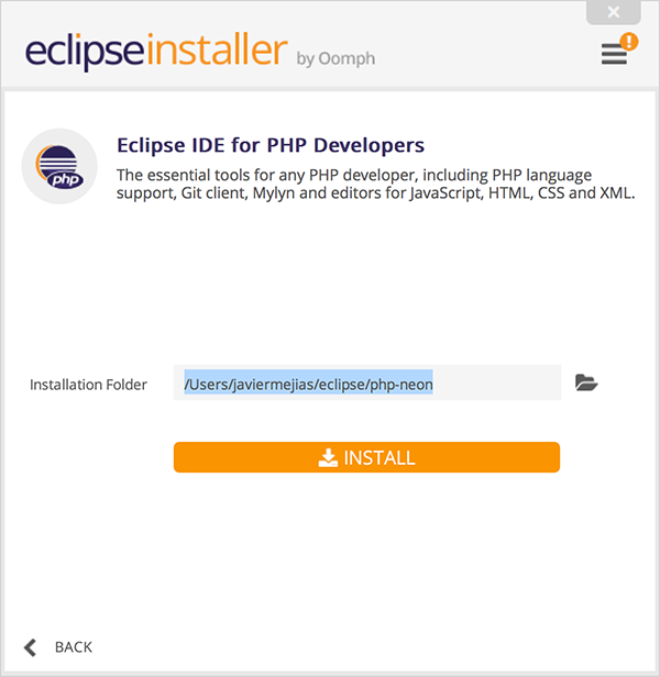 Proceso de instalación de Eclipse.