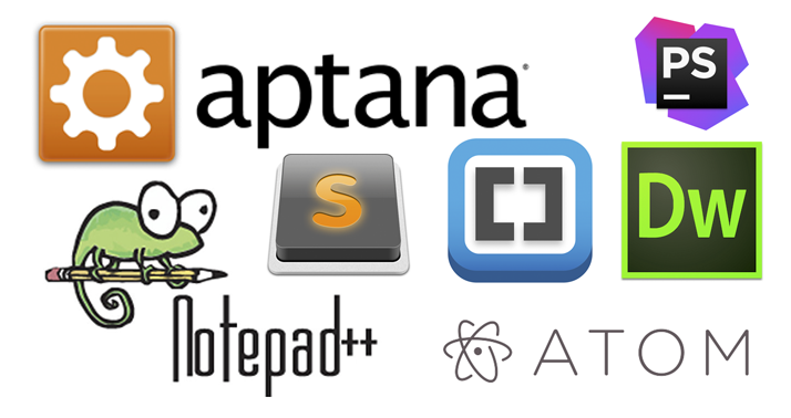 Logotipos de varios IDE orientados al diseño web