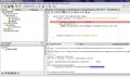 Captura de pantalla que muestra el código de un programa Java, que está siendo depurado, y que tiene un punto de ruptura, dentro del IDE NetBeans. 