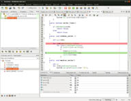 Captura de pantalla, donde se muestra el menú del IDE NetBeans, con las diferentes opciones de depuración de una aplicación Java.