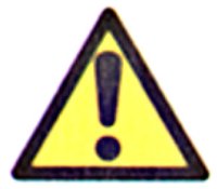 Imagen que muestra una señal de peligro. La señal está compuesta por un signo de admiración invertida, de color negro, dentro de un triángulo con fondo amarillo.
