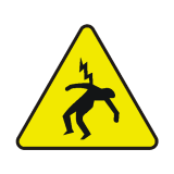 Señal de advertencia riesgo de descarta eléctrica