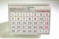 Fotografía de un mes del calendario