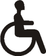 Silueta de un hombre sentado en una silla de ruedas
