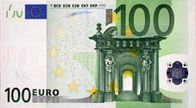 Anverso de un billete de cien euros. 