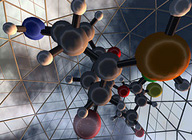 Estructura molecular gigante y móvil del museo de ACS Island.