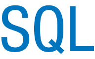 Texto en letras azules sobre fondo blanco, que reza: “SQL”.
