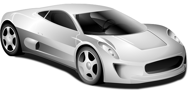 Dibujo de un automóvil deportivo de color blanco