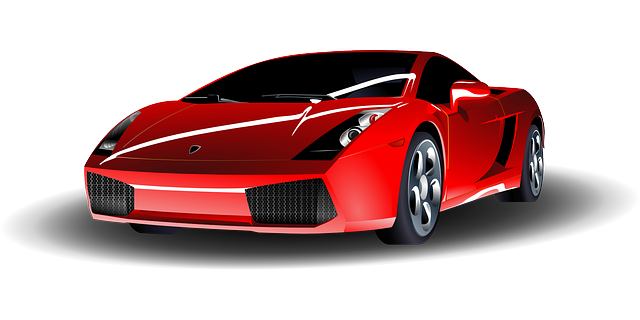 Dibujo de un automóvil deportivo de color rojo