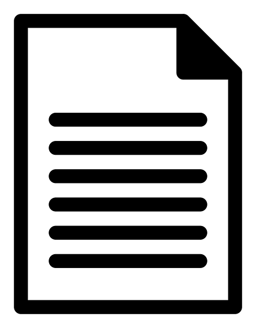 Icono de una hoja de papel con texto