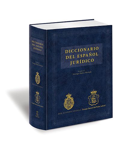 Foto de un grueso diccionario de español jurídico.