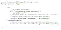 Código en Java para crear un fichero. Se incluye en archivo enlazado bajo la imagen.