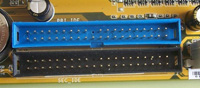Muestra dos conectores de tipo IDE; el primario y el secundario.