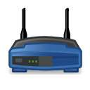 Dibujo de un router inalámbrico con dos antenas