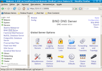 Interfaz web de webmin que permite administrar de una forma gráfica el servidor de nombres bind