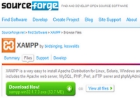 Pantalla de instalación/configuración del servidor Apache con Xampp en Windows.