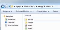 Pantalla de instalación/configuración del servidor Apache con Xampp en Windows.