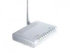 Router de color blanco, con la antena para la conexión WiFi.