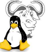 Logotipo de TUX con el logotipo de GNU