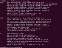 Resultado del comando ifconfig donde se muestran las interfaces de red del sistema GNU/Linux.