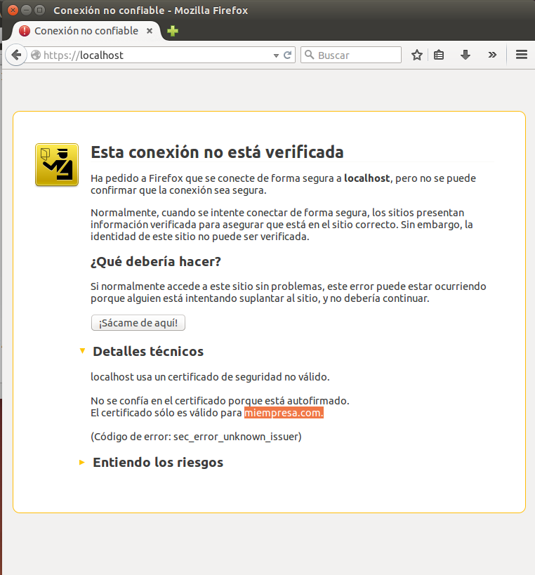 Certificado SSL en navegador
