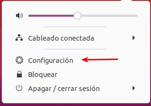 Opción  Configuración Ubuntu